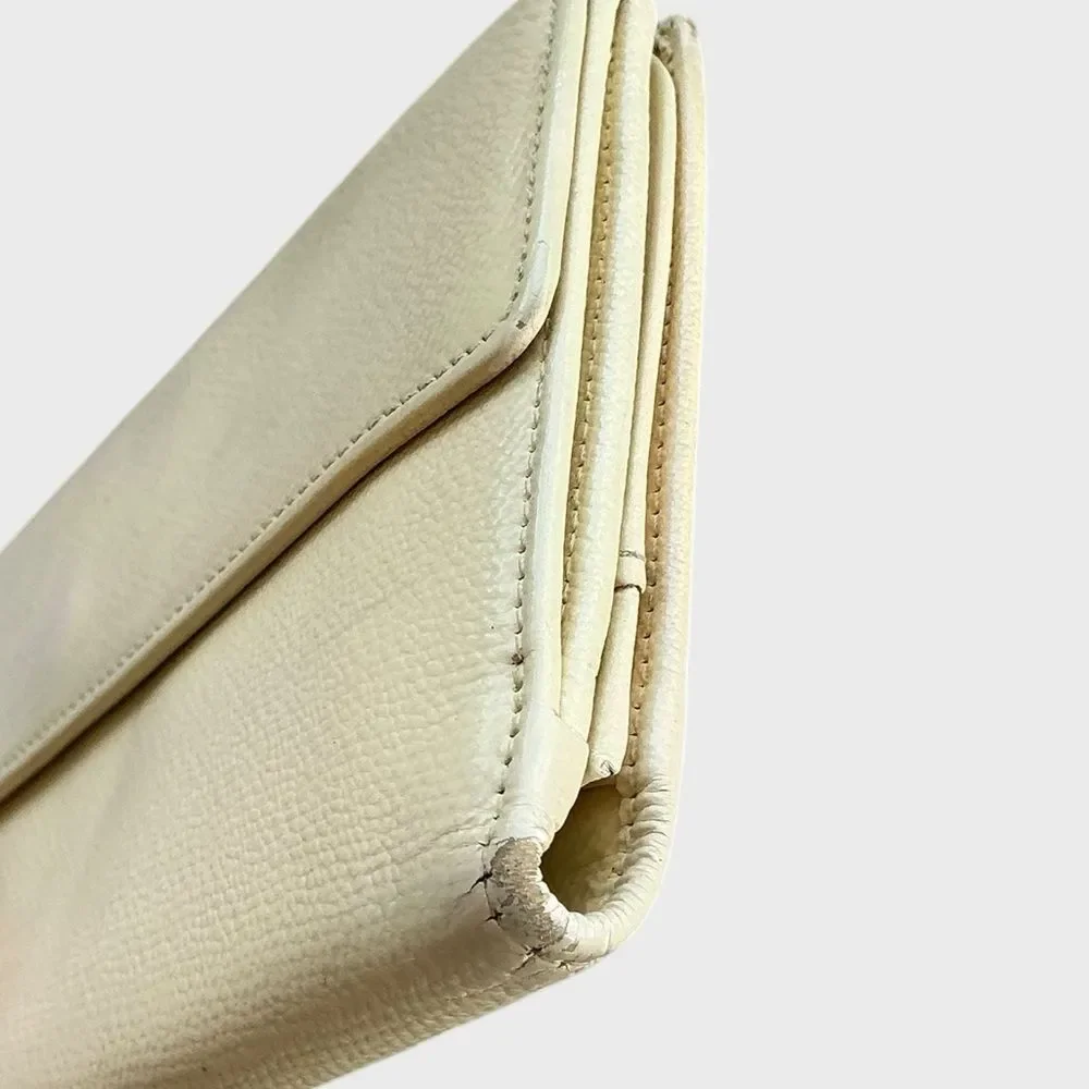 Chanel Cream Caviar Leather Long Wallet CC Logo COA Serial #9725576 - Picture 9 of 16